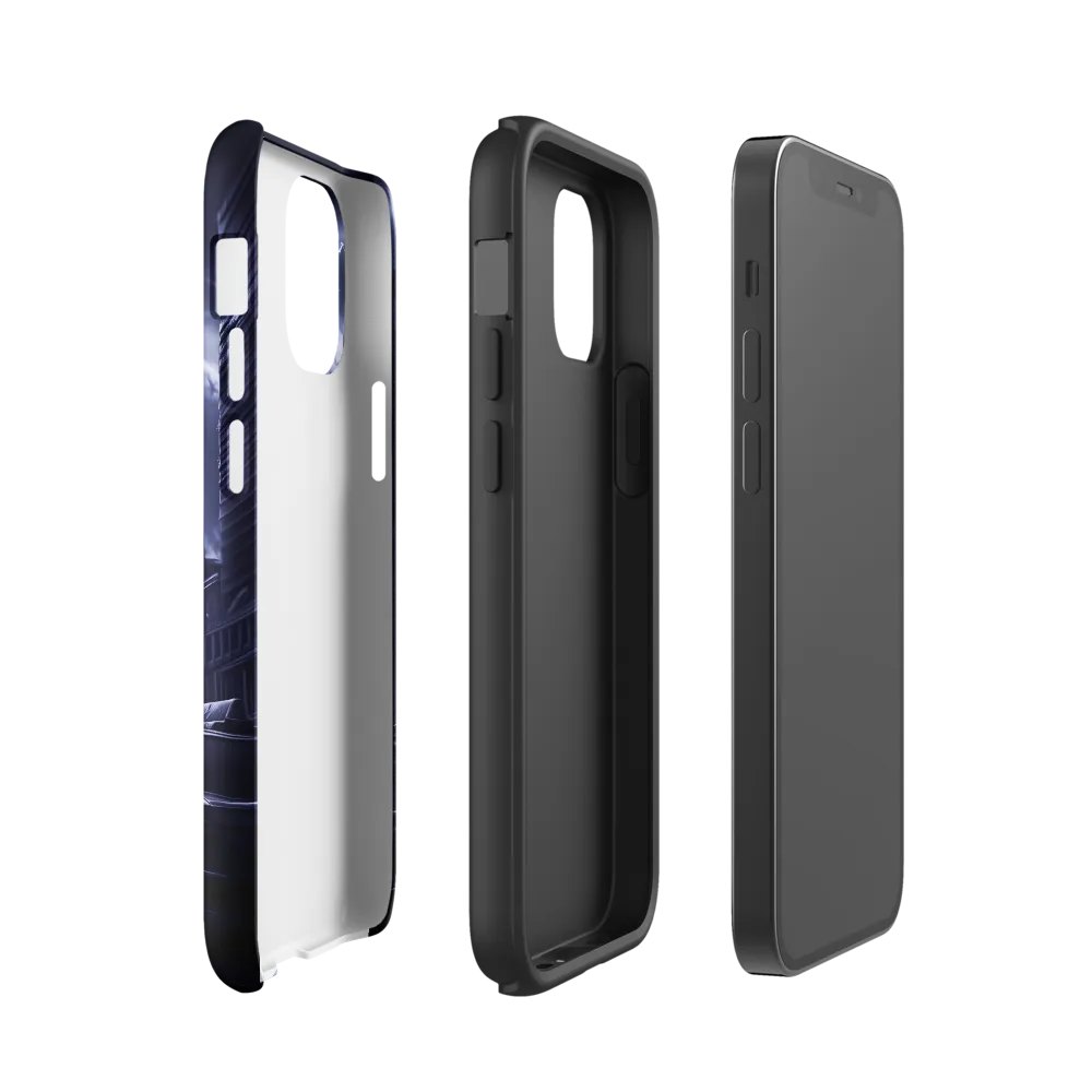 Stormy Cityscape: Shadows of the Night | Phone Case |  12 mini | Tough Case | Glossy