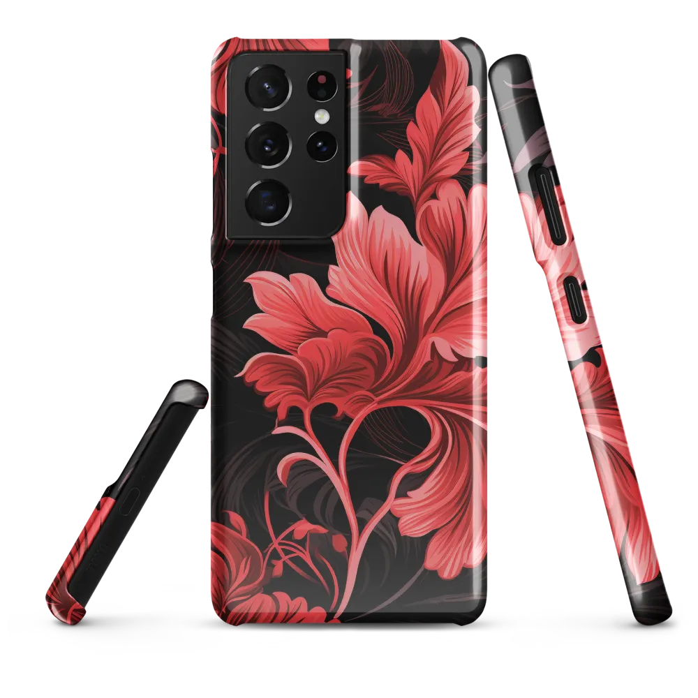 Tropical Elegance in Red | Phone Case |  S21 Ultra | Snap Case | Glossy