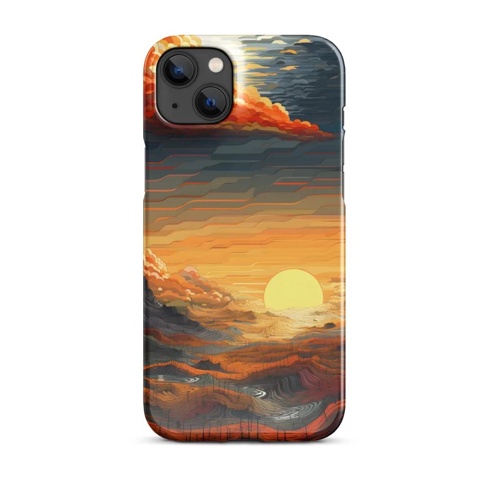 Ethereal Sunset: A Serene Landscape in Flowing Forms