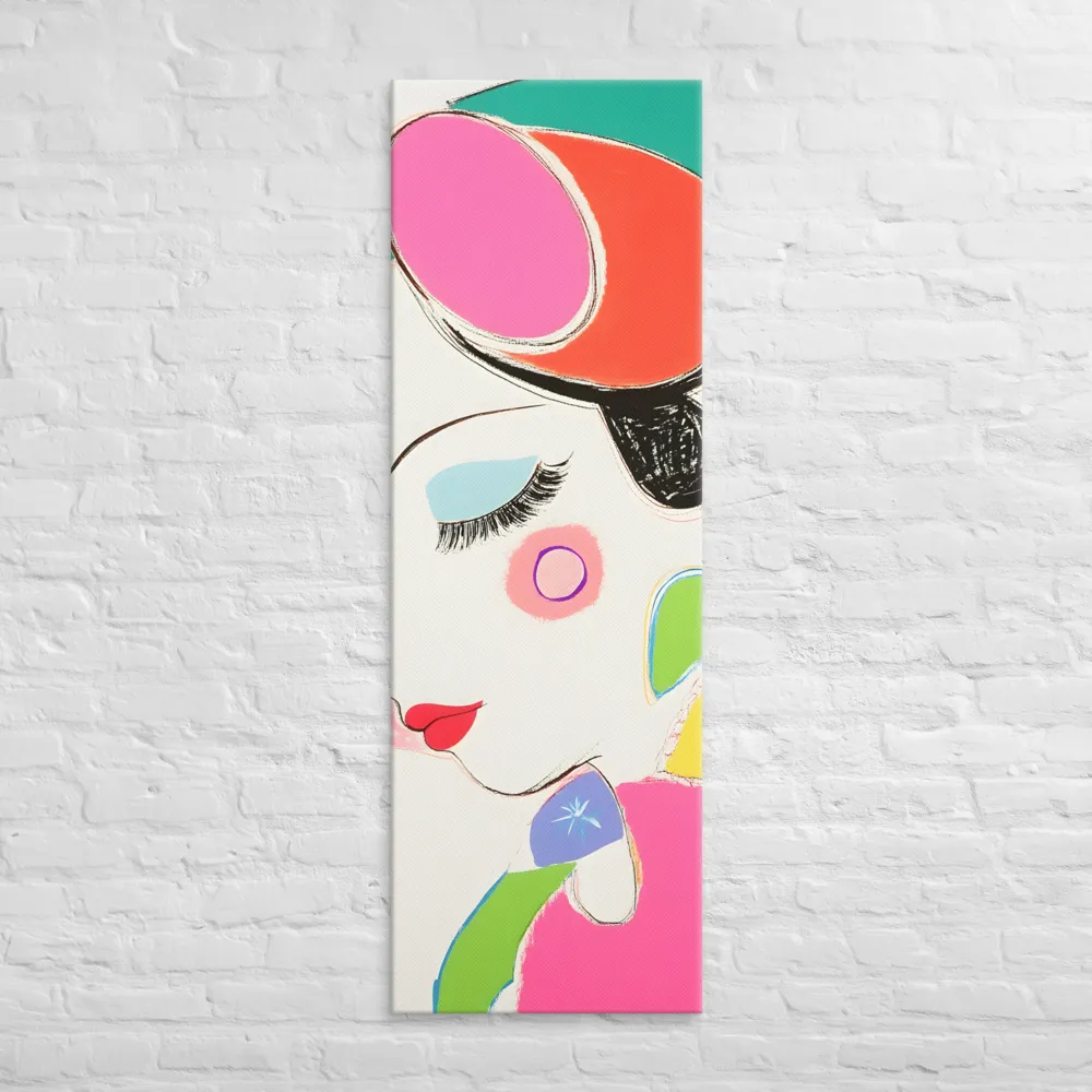 Whimsical Portrait in Colorful Abstraction | Canvas | 20″×60″