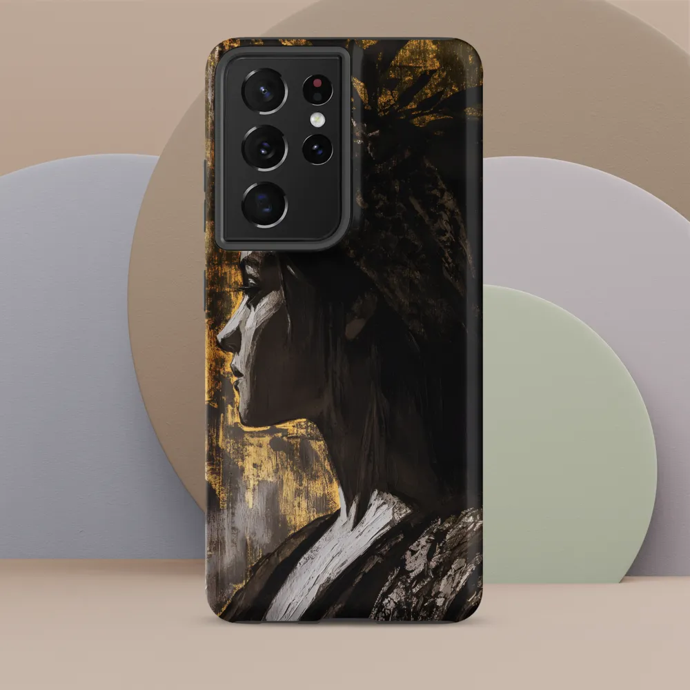 Golden Elegance: A Modern Profile Portrait