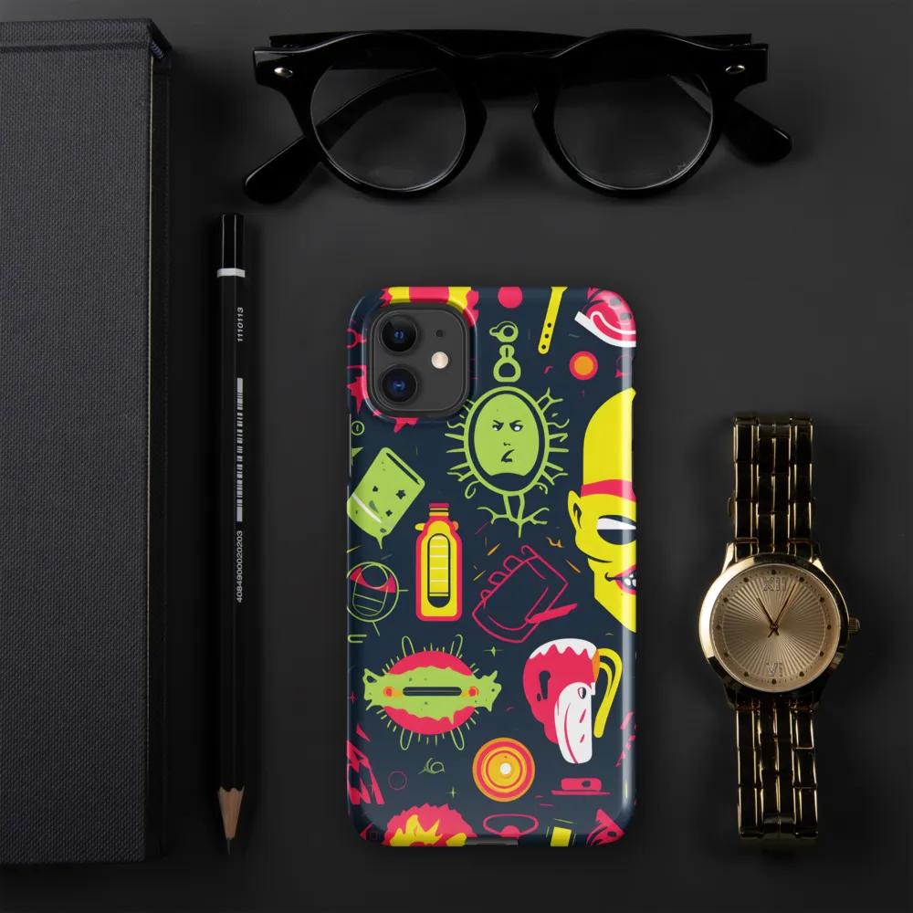 Neon Revelry: A Quirky Exploration of Modern Pop Art | Phone Case |  11 | Snap Case | Glossy