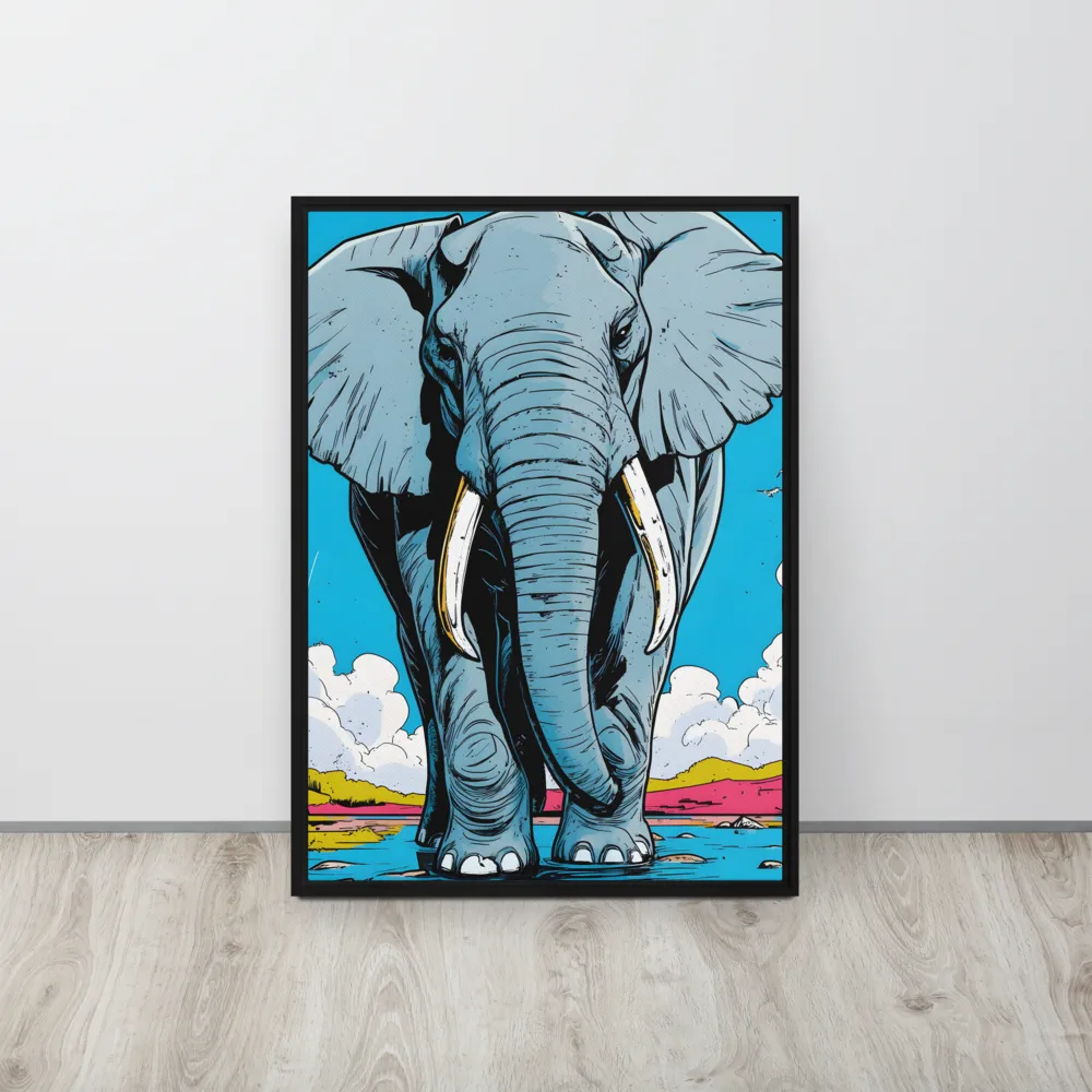 Majestic Presence: The Elephant | Canvas with Black Frame | 20″×28″