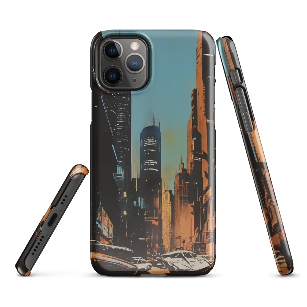 Futuristic Cityscape in Blue and Orange