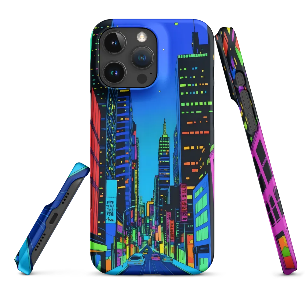 Neon Dreamscape: A Futuristic City at Dusk | Phone Case |  16 Pro Max | Snap Case | Matte