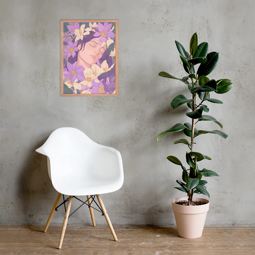 Harmony in Bloom | Poster with Red oak Frame | 18″×24″