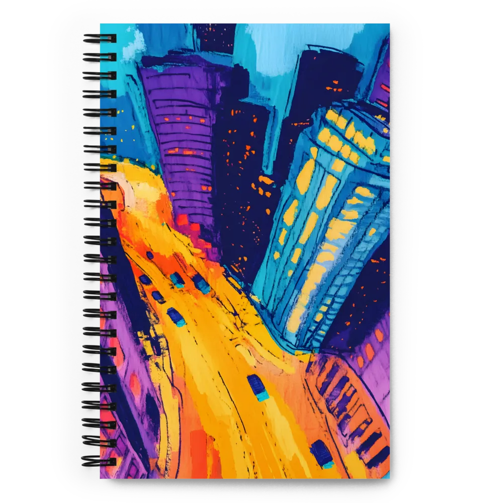 Electric City Nightscape | Spiral Notebook