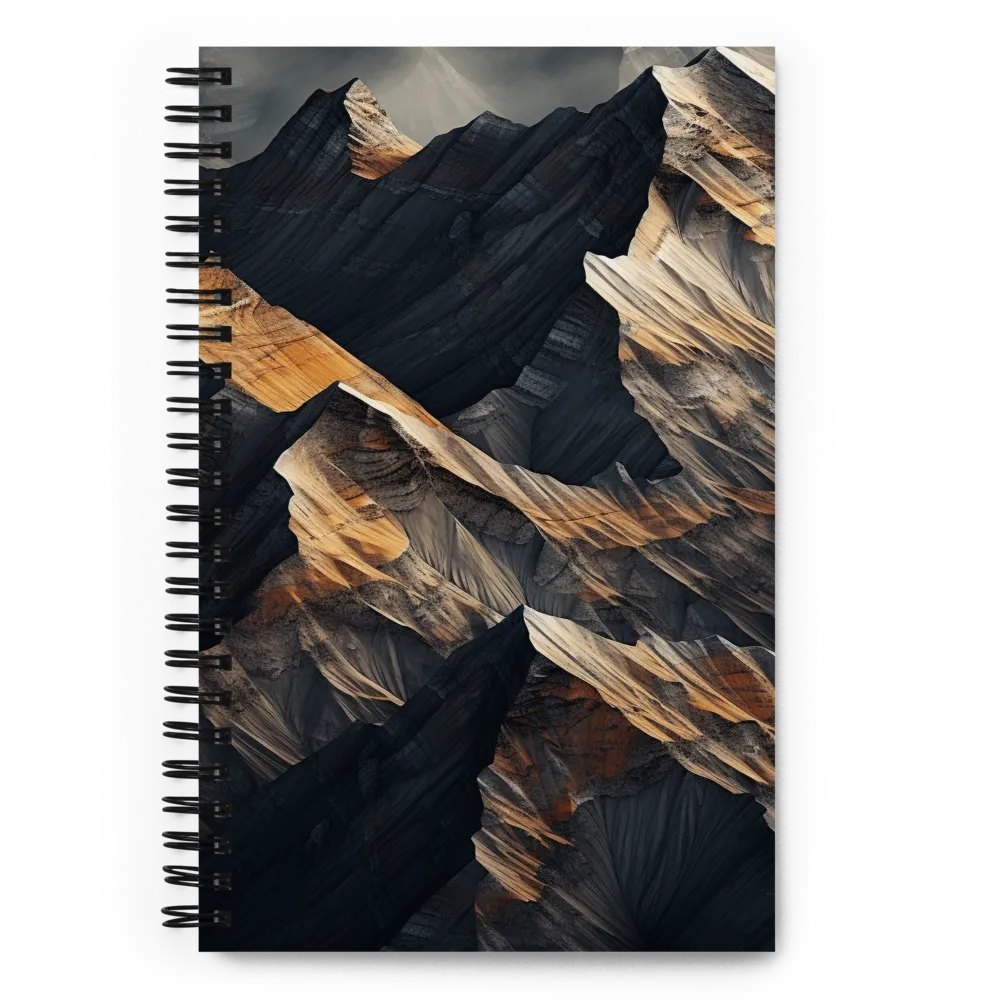 Ethereal Peaks: A Dance of Light and Shadow | Spiral Notebook