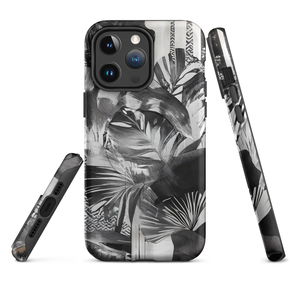 Monochrome Serenity in Tropical Foliage