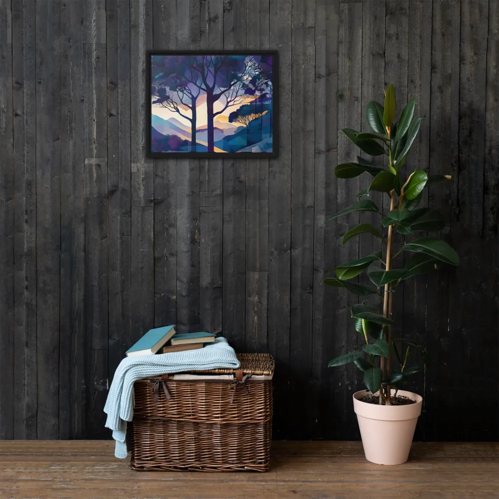 Tranquil Geometry: A Journey Through Color | Canvas with Black Frame | 16″×20″