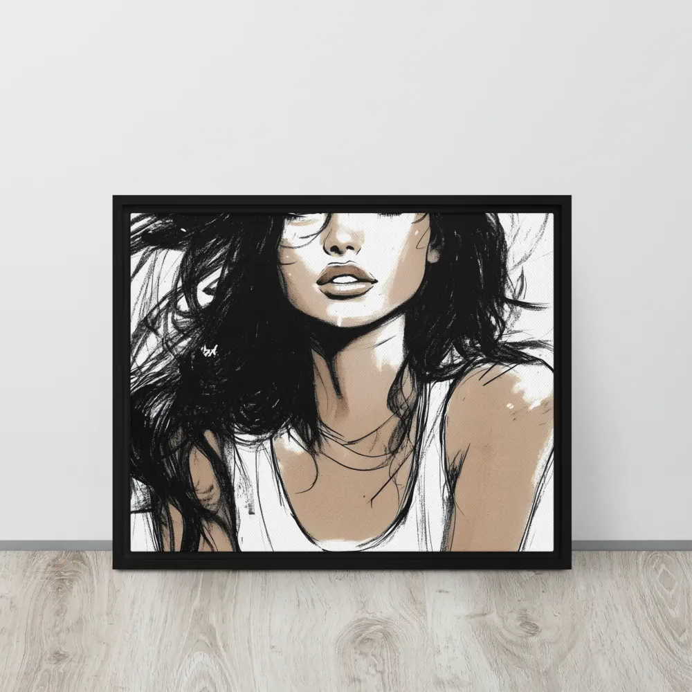 Whispers of Elegance | Canvas with Black Frame | 16″×20″