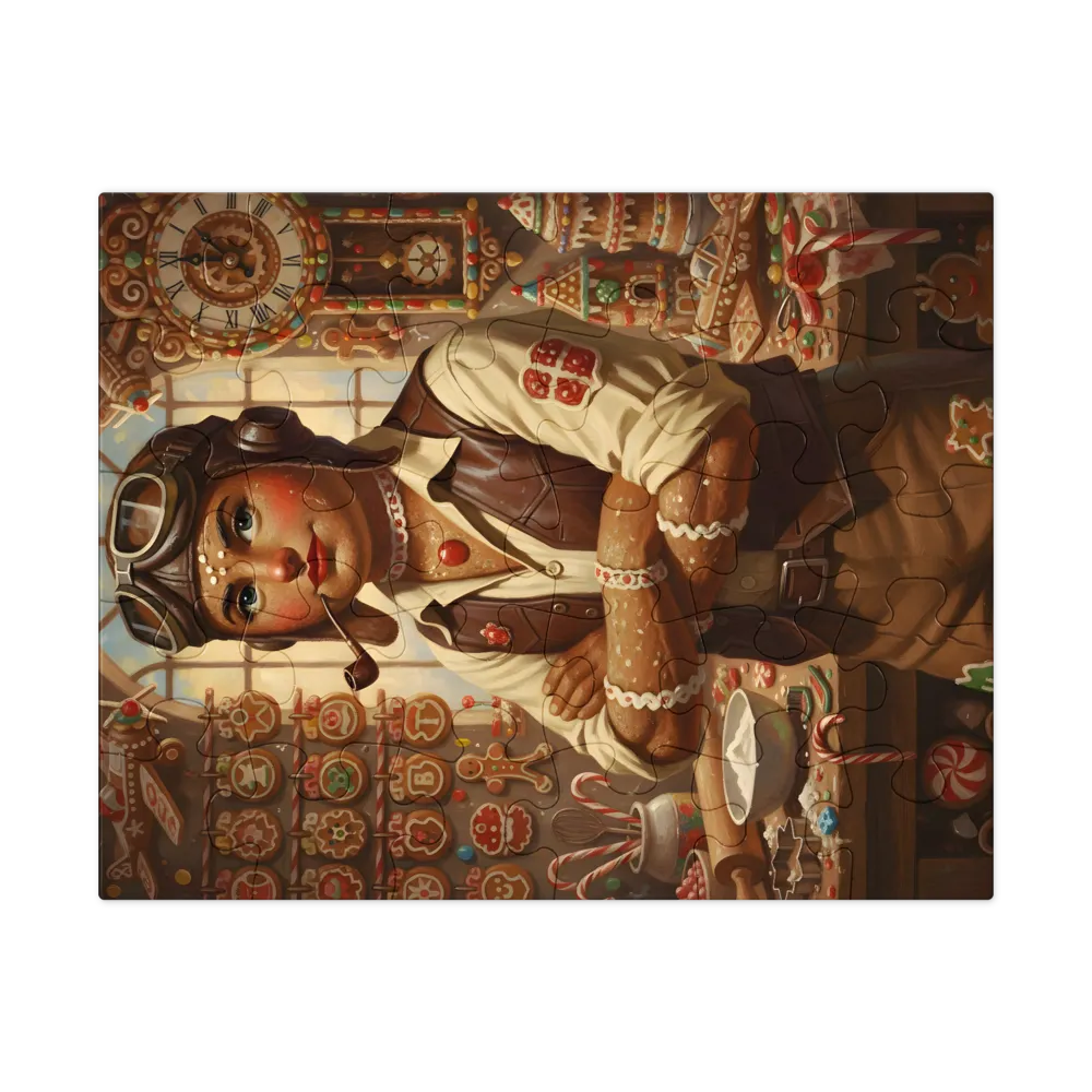 Gingerbread Aviator 
 Jigsaw Puzzle in Tin Box