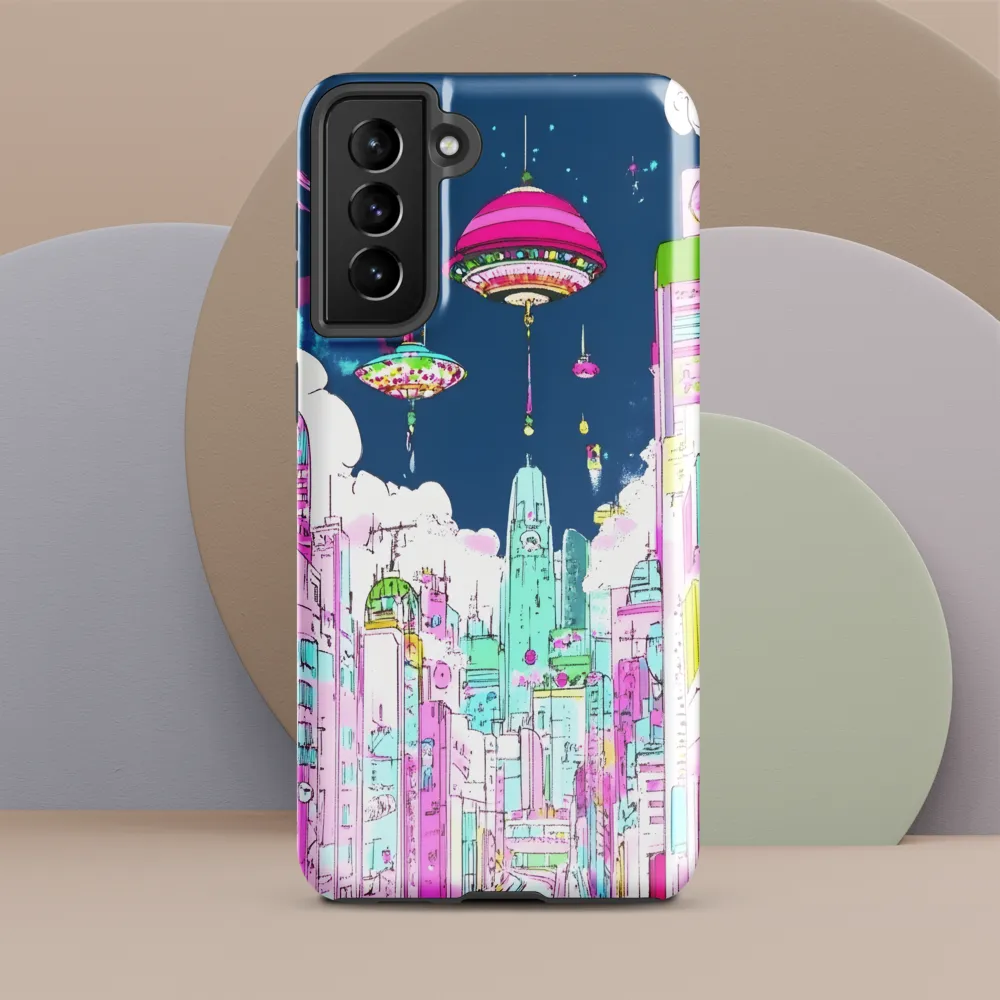 Futuristic Cityscape with Floating Structures