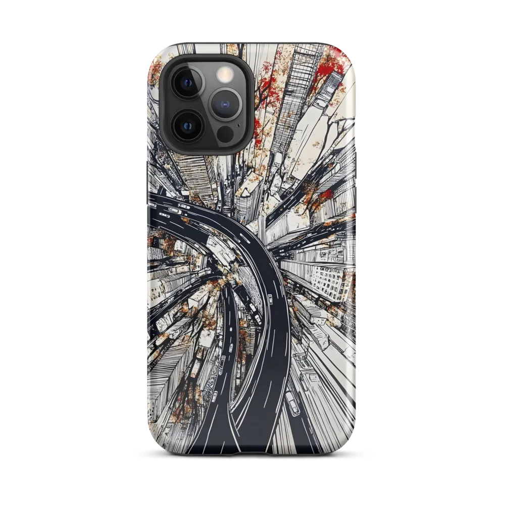 Urban Symphony: Aerial View of Life | Phone Case |  12 Pro Max | Tough Case | Glossy