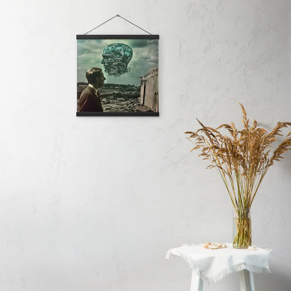 Ethereal Reflections: Identity in a Fragmented World | Poster With Black Wood Hanger | 16″×16″