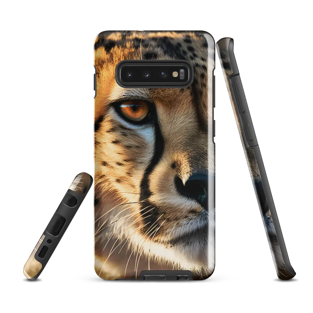 The Intense Gaze of the Cheetah | Phone Case |  S10 Plus | Tough Case | Glossy