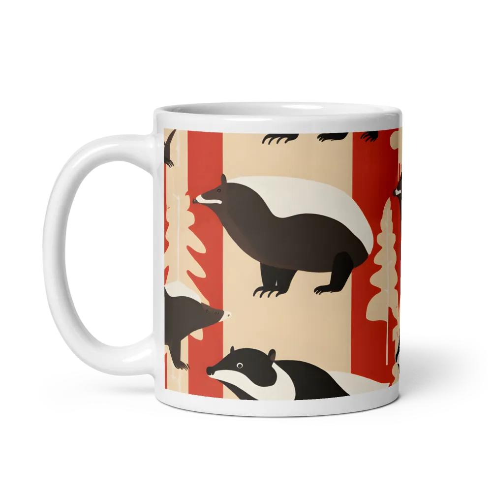 Wildlife Pattern: The Badger Tale | Mug with White inside | 11 oz