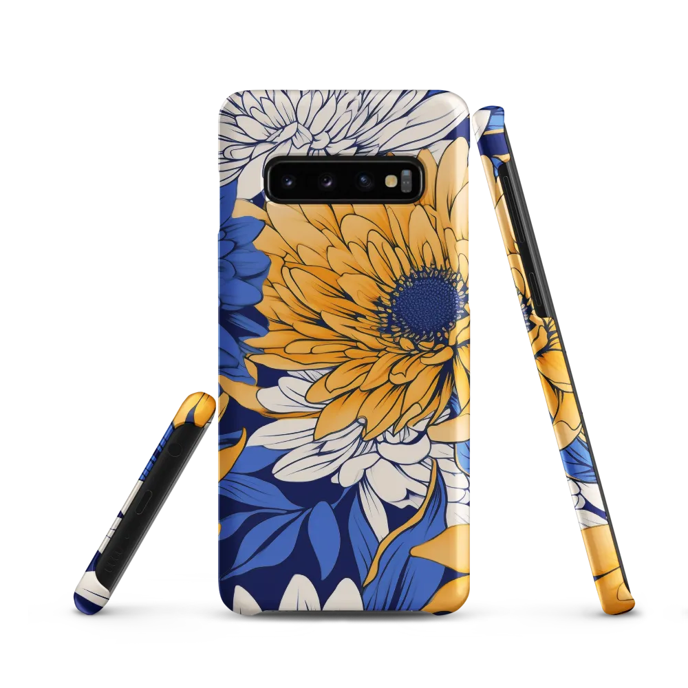 Floral Harmony in Blue and Yellow