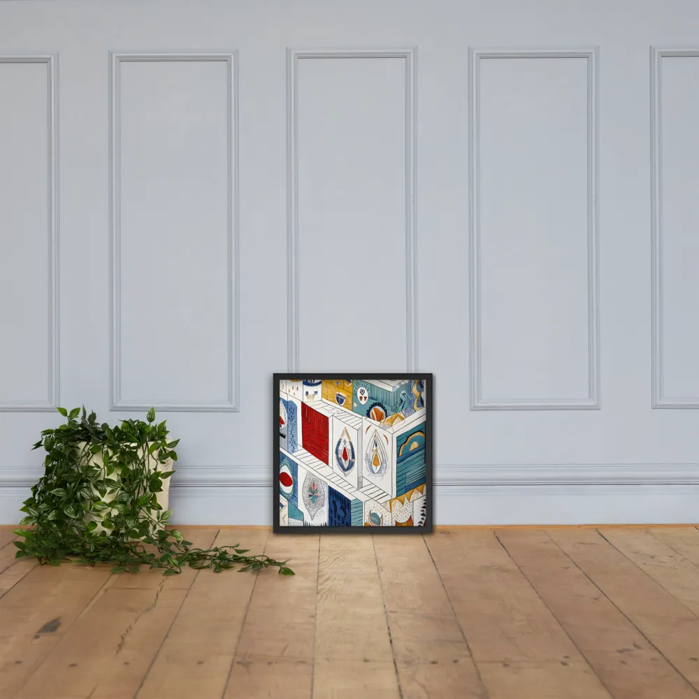 Symphony of Geometric Harmony | Poster with Black Frame | 18″×18″