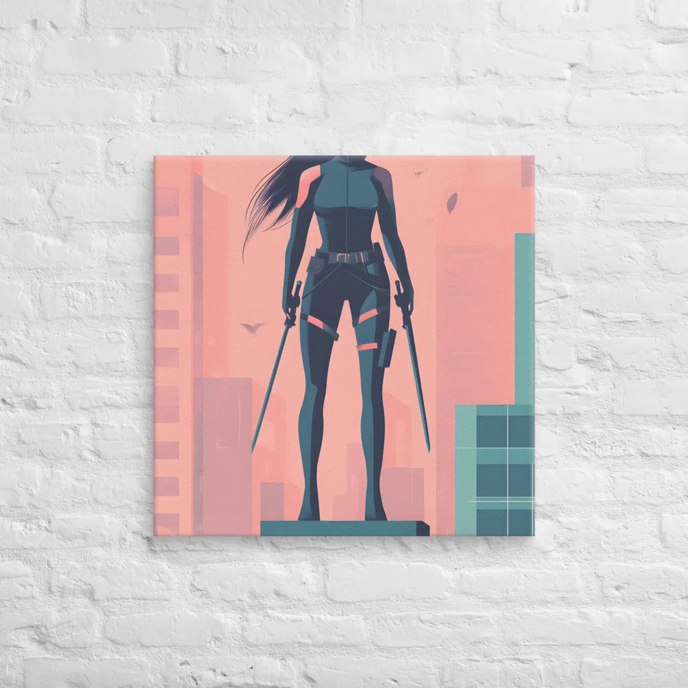 Urban Sentinel: A Warrior's Stand | Canvas | 26″×26″