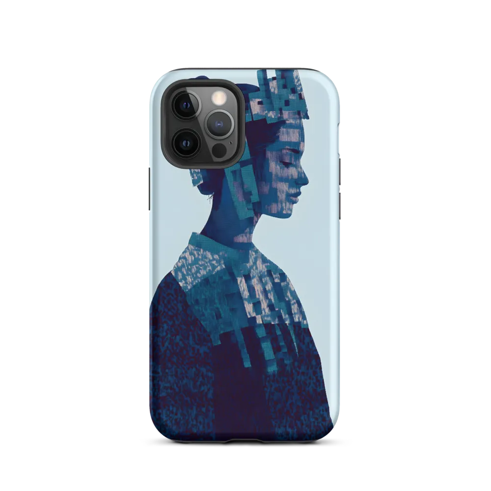 Digital Portrait in Abstract Blue