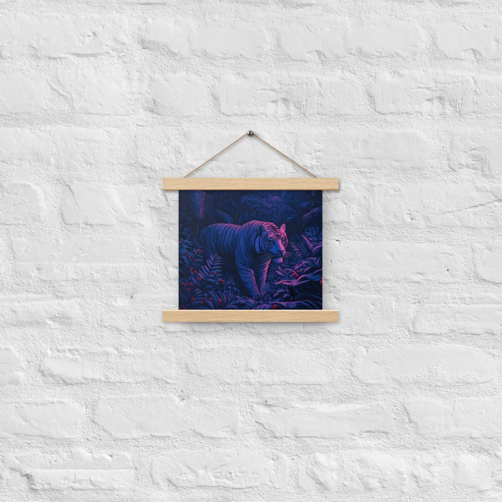 Mystic Prowler: The White Tiger in the Jungle | Poster With Oak Wood Hanger | 10″×10″