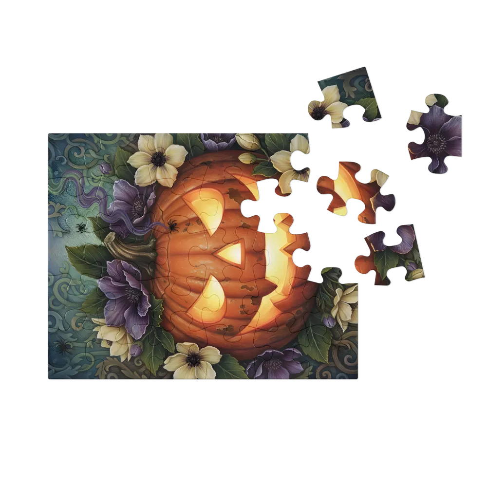 Jack‑o'‑Lantern Bouquet 
 Jigsaw Puzzle in Tin Box
