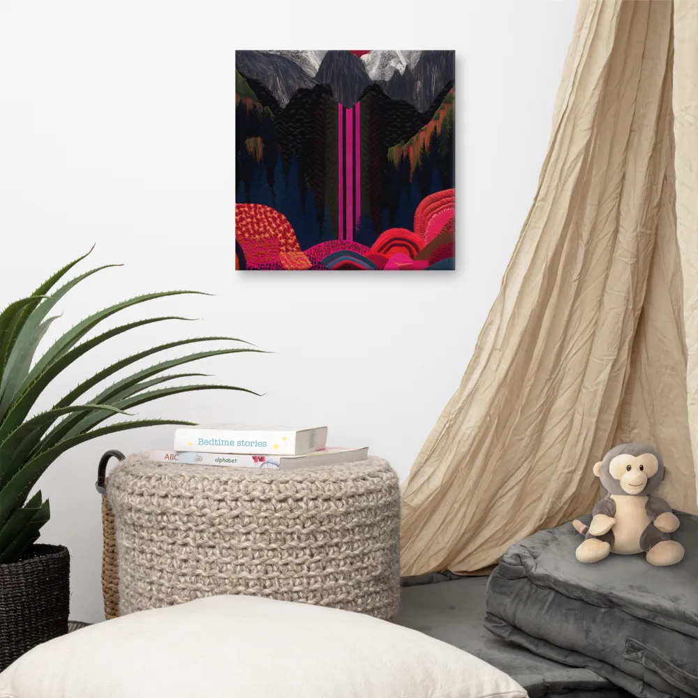 Ethereal Cascade: A Surreal Landscape | Canvas | 16″×16″