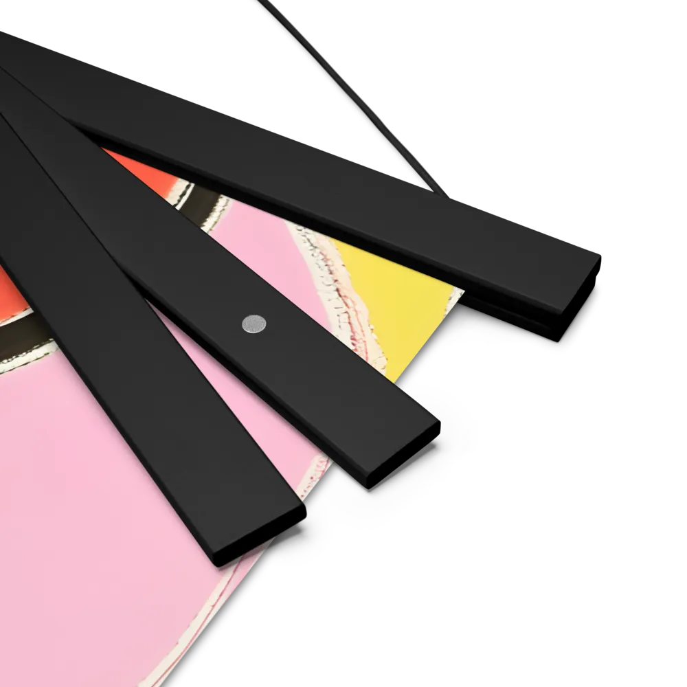 Whimsical Portrait in Colorful Abstraction | Poster With Black Wood Hanger | 18″×18″