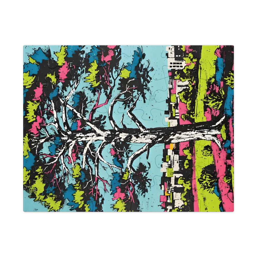 Neon City Pine 
 Jigsaw Puzzle in Tin Box
