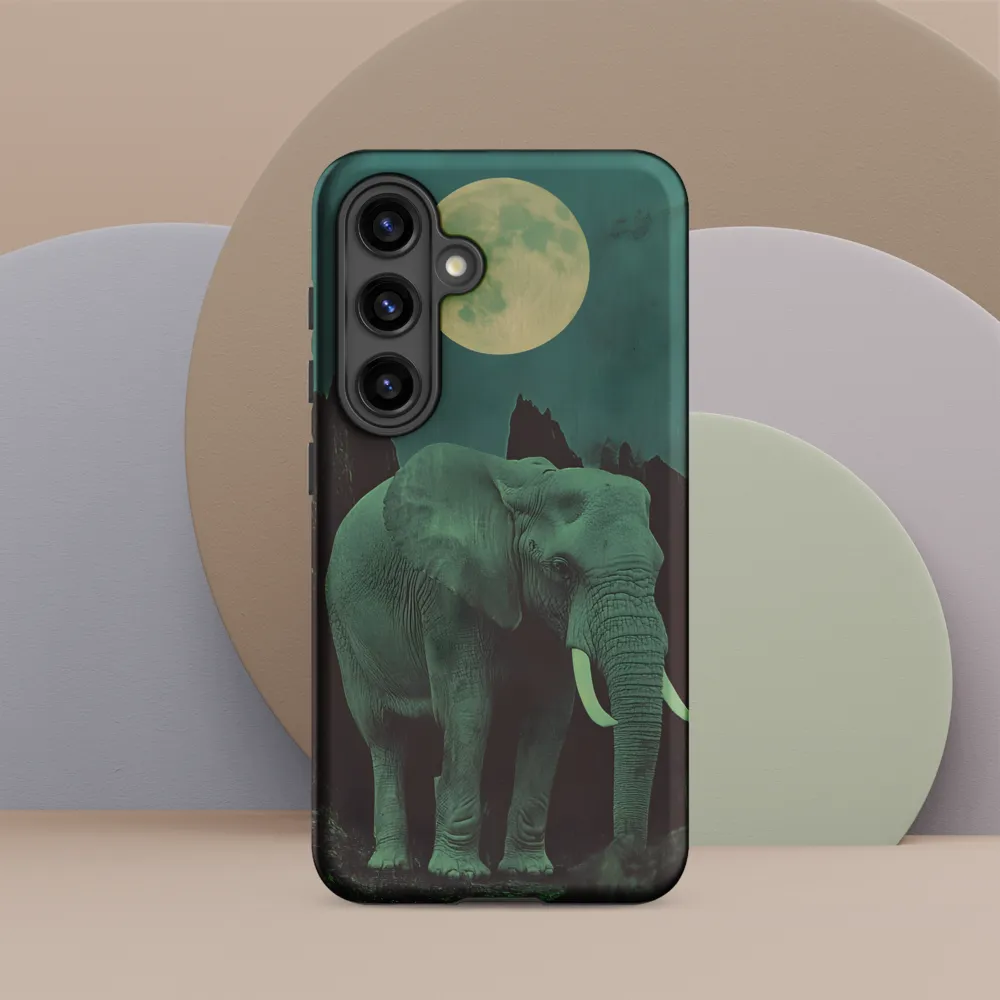 Ethereal Presence: Elephant Under a Full Moon