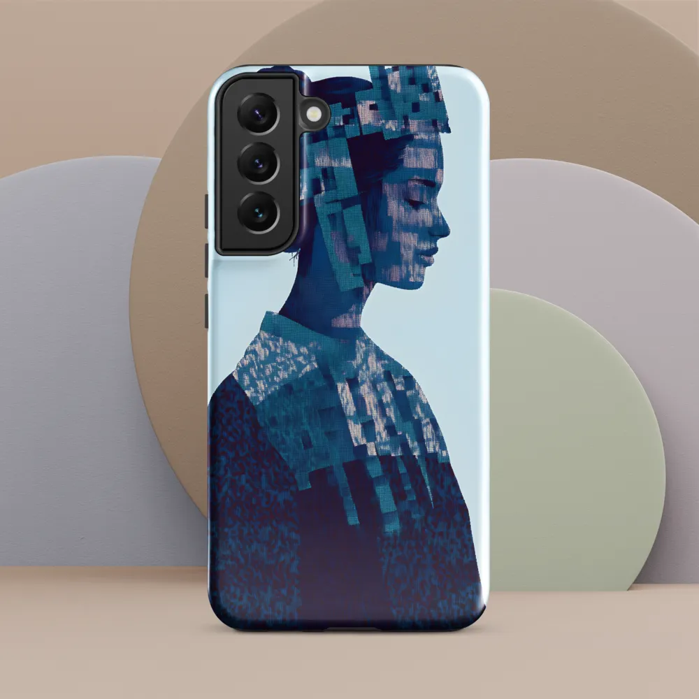 Digital Portrait in Abstract Blue