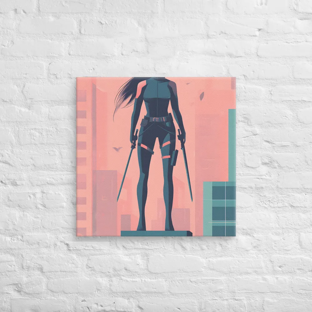 Urban Sentinel: A Warrior's Stand | Canvas | 24″×24″