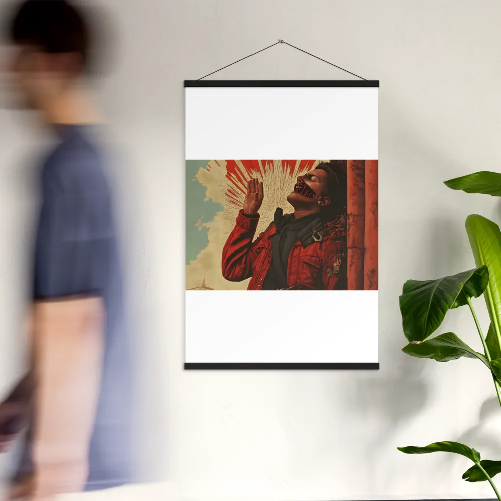 Defiant Echoes of Ruin | Poster With Black Wood Hanger | 24″×36″