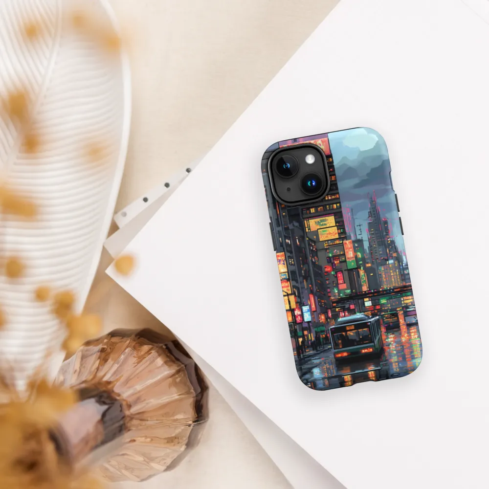 Neon Dreams: A Pixelated Urban Night