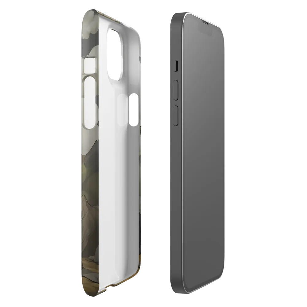 Whimsical Stone Figure in a Rocky Landscape | Phone Case |  14 Plus | Snap Case | Matte