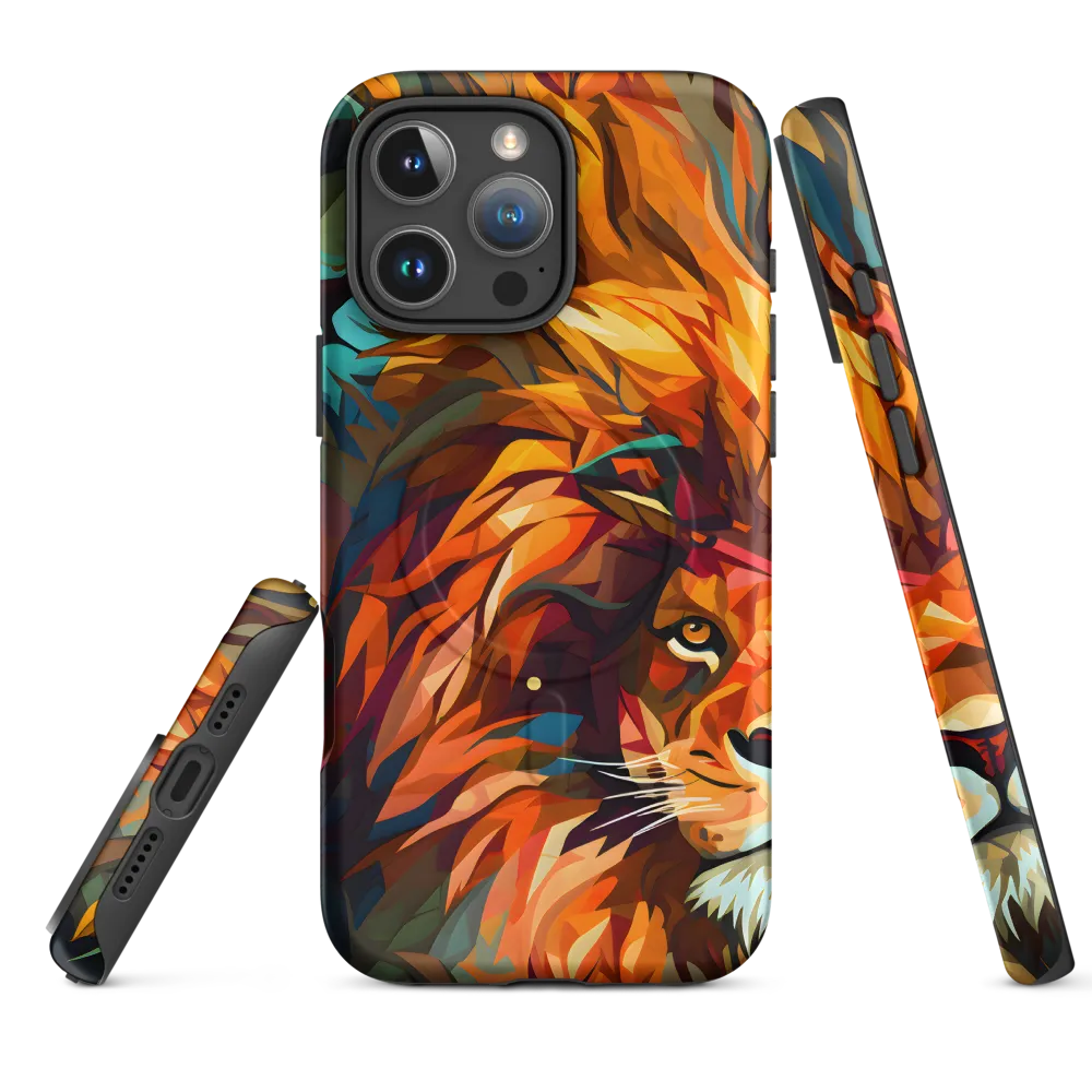 Majestic Gaze: The Polygonal Lion