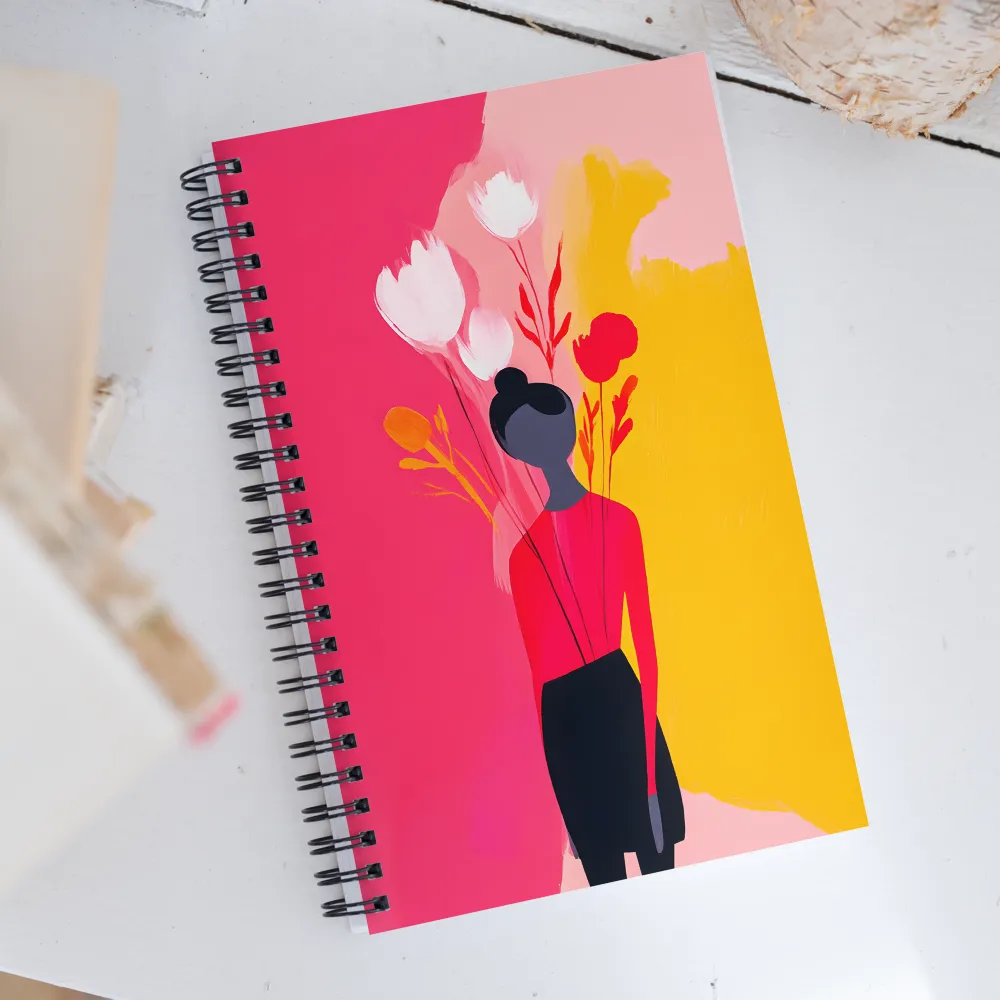 Floral Whimsy: A Modern Embrace | Spiral Notebook