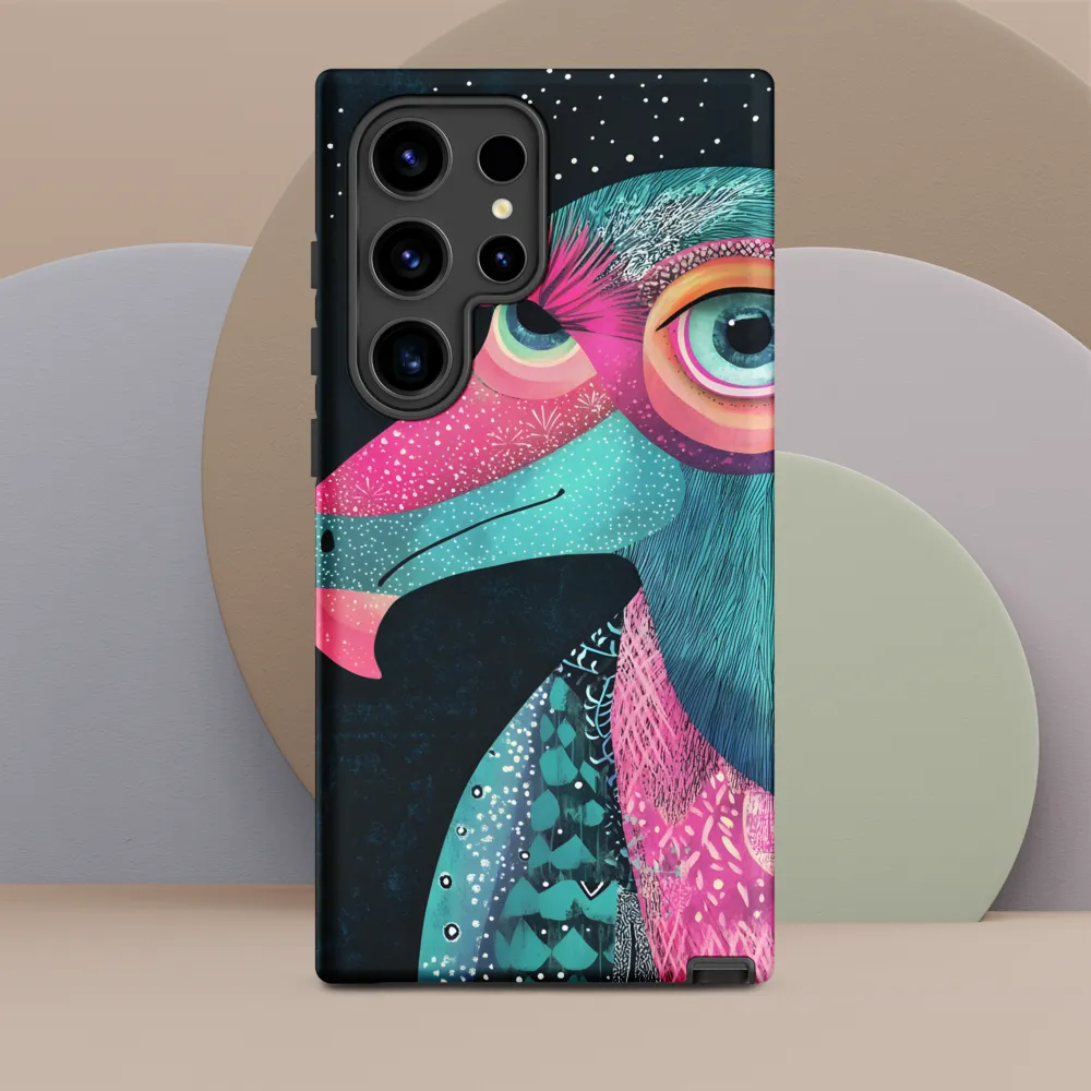 Whimsical Vulture: A Dance of Colors | Phone Case |  S24 Ultra | Tough Case | Matte