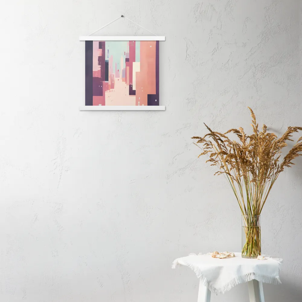 Tranquil Cityscape | Poster With White Wood Hanger | 14″×14″