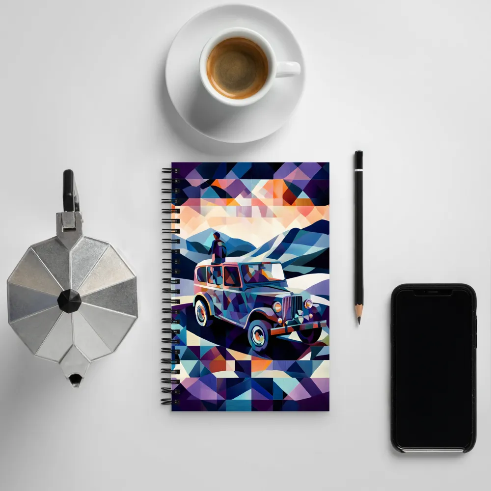 Journey Through Geometric Dreams | Spiral Notebook