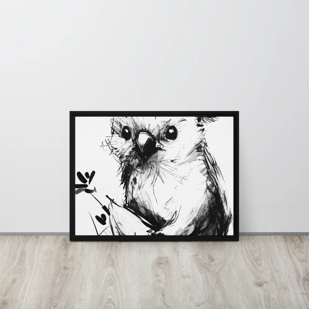 Whimsical Koala in Ink | Canvas with Black Frame | 18″×24″