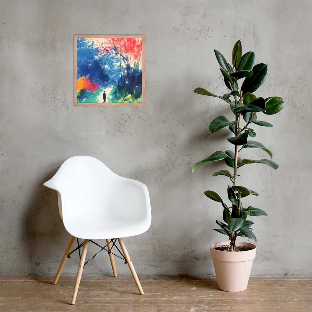 Whispers of Tranquility | Poster with Red oak Frame | 18″×18″