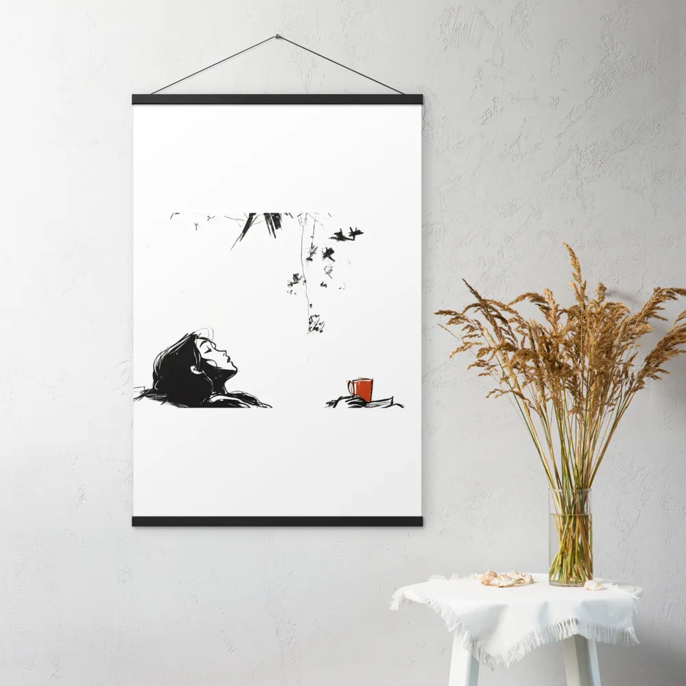 Contemplative Serenity | Poster With Black Wood Hanger | 24″×36″