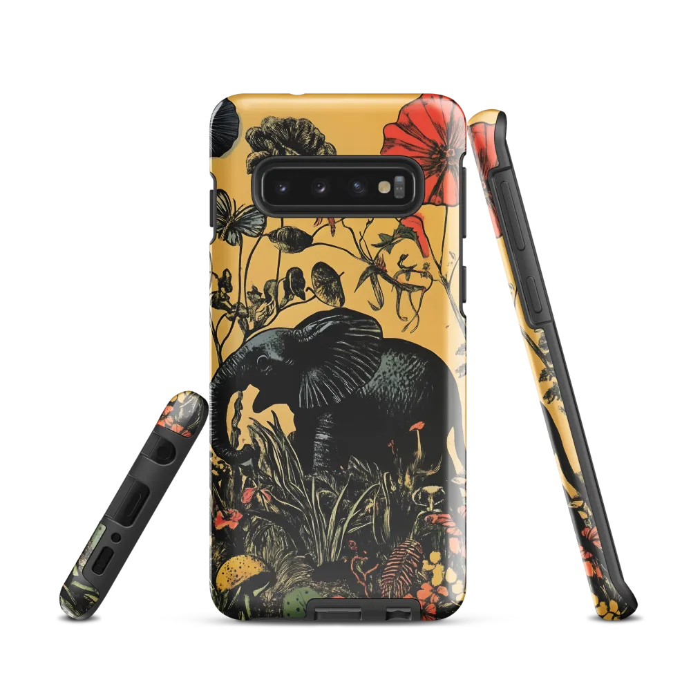 Floral Majesty: The Elephant's Sanctuary | Phone Case |  S10 | Tough Case | Glossy