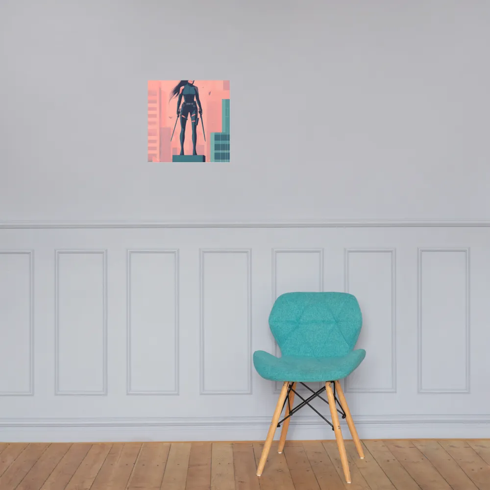 Urban Sentinel: A Warrior's Stand | Poster | 14″×14″