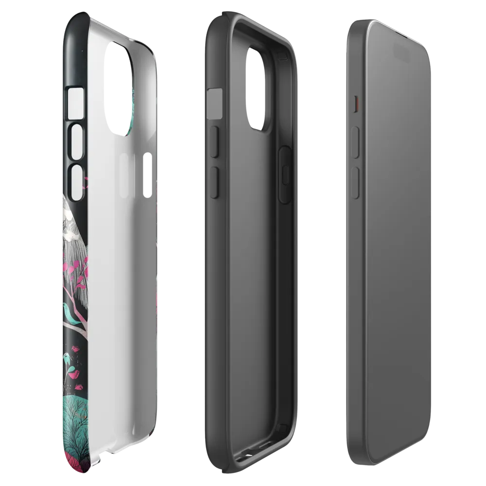 Ethereal Presence: Heron in a Floral Dreamscape | Phone Case |  15 Plus | Tough Case | Glossy