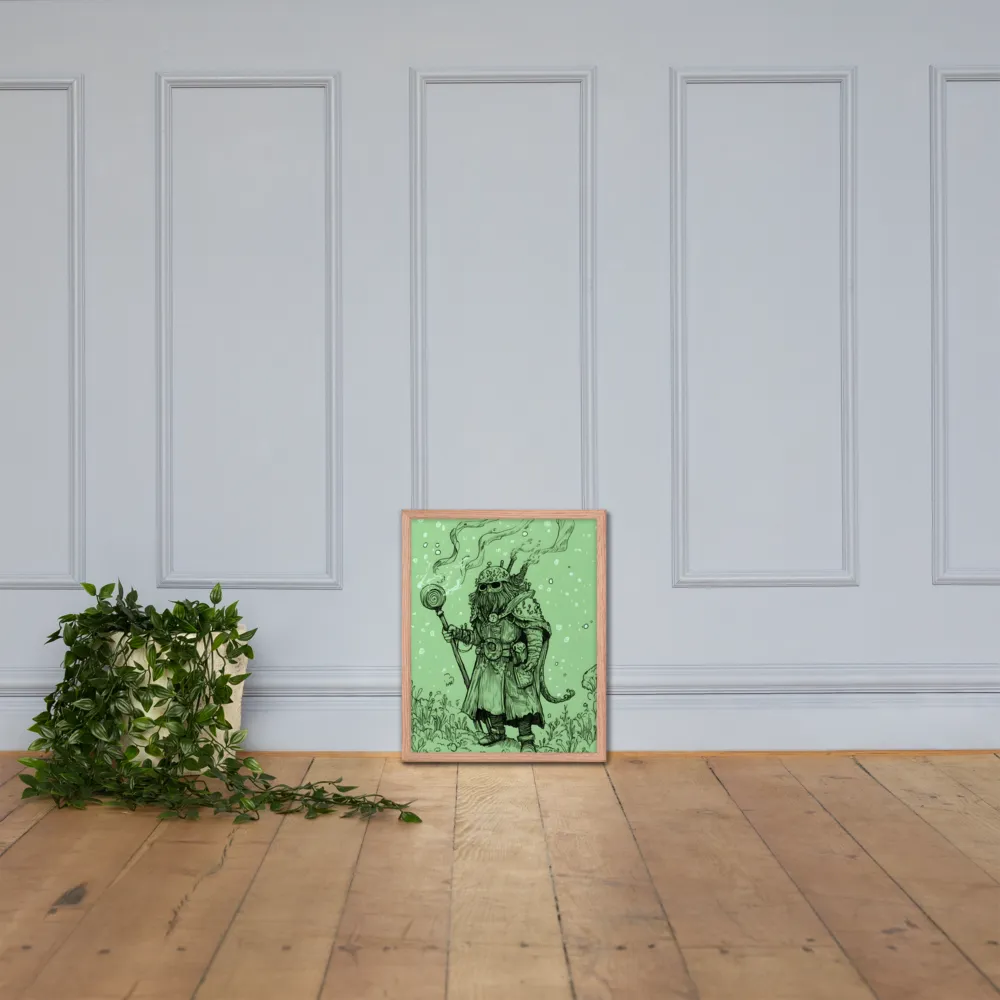 The Enigmatic Wizard | Poster with Red oak Frame | 16″×20″