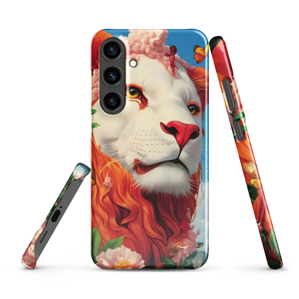 Majestic Lion Amidst Floral Splendor