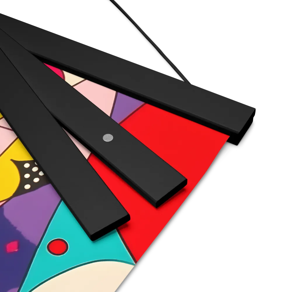 Playful Geometry in Color | Poster With Black Wood Hanger | 12″×12″